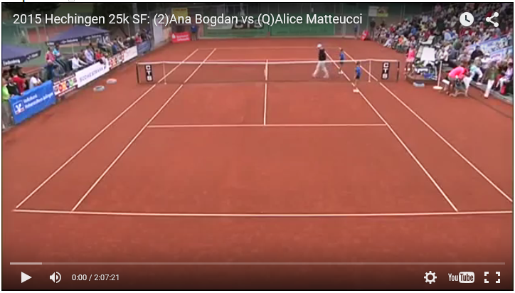 Alice Matteucci vs Ana Bogdan video semifinale